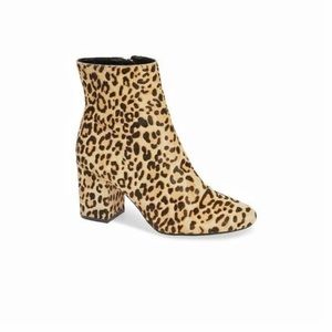 HALOGEN Calf Hair Animal Print Booties